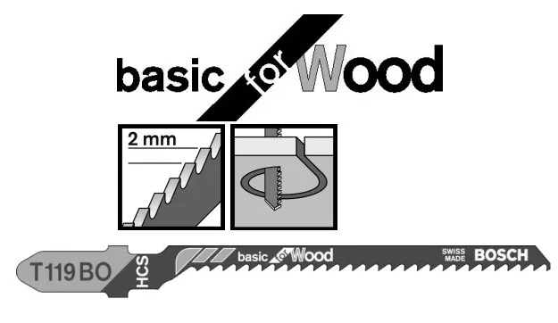Lame scie sauteuse T119BO basic for wood coupe courbe